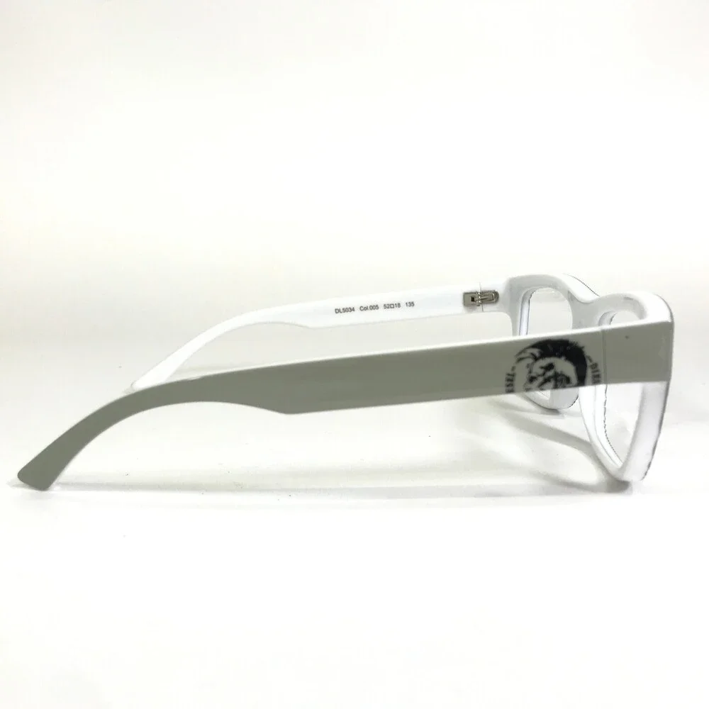 Diesel Eyeglasses Frames DL5034 Col.005 Grey White Ribbed Square 52-18-135